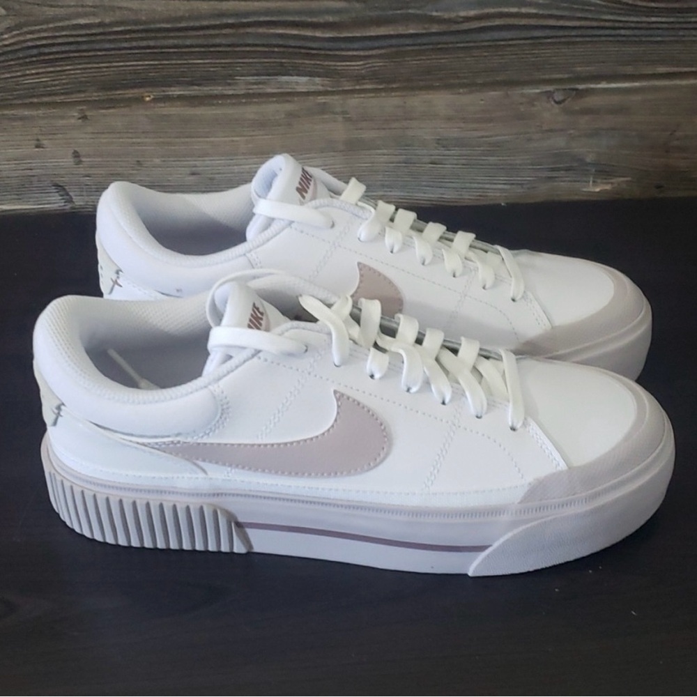 New Nike Court Legacy Lift White/Light purple Sneakers